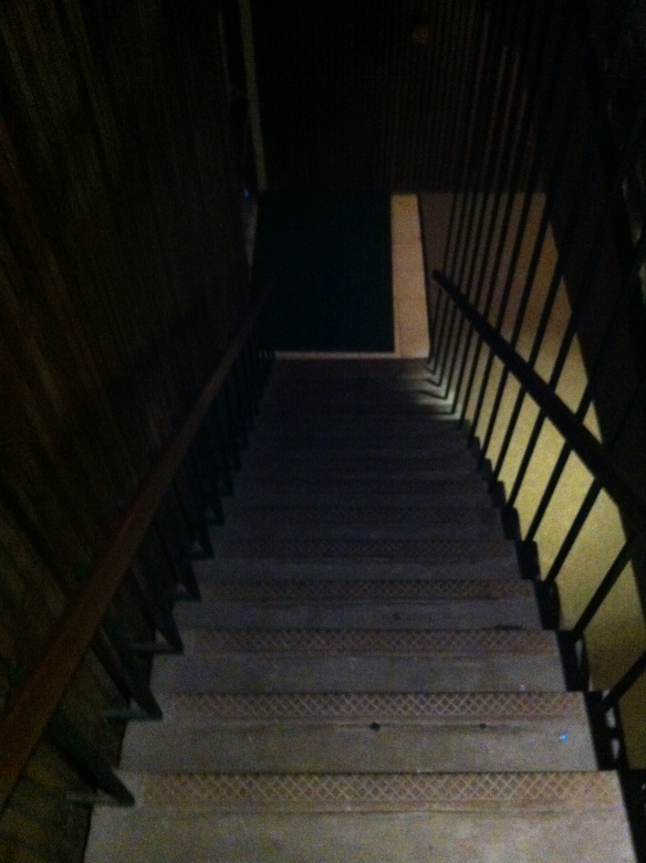 The stairwell in the auditorium on the Philander Smith campus.